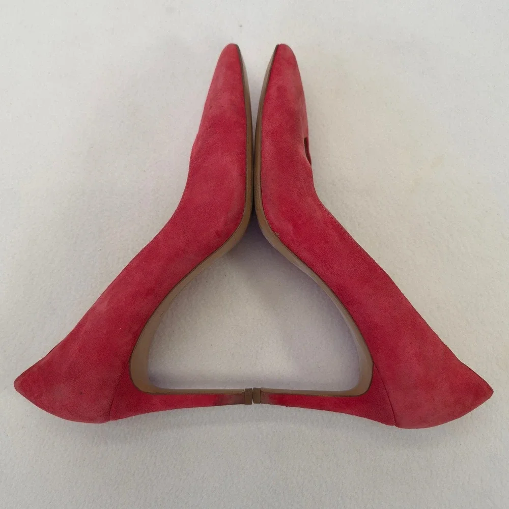 Banana Republic Red Suede Pointed Toe Stiletto Pumps Heels Womens 9